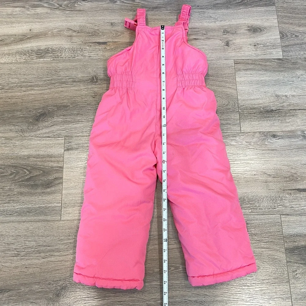 Carter's Toddler Girls Size 4 Pink Snow Pants Bibs Thick Warm Overalls